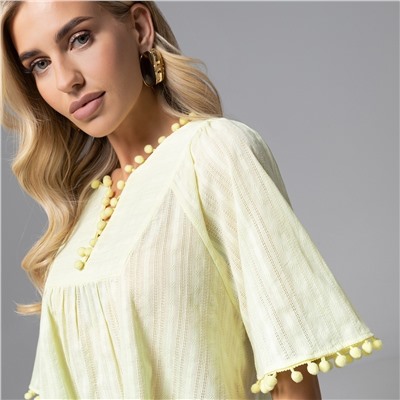 Блуза свободного кроя, Летний фольклор (желтая)