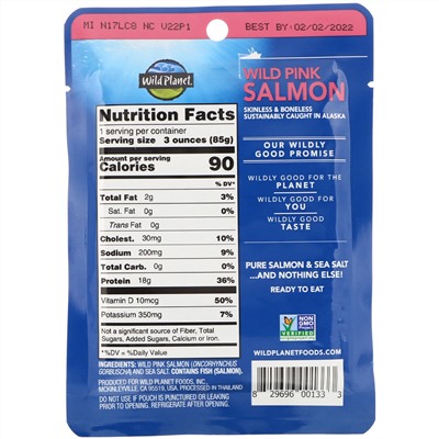 Wild Planet, Wild Pink Salmon, 3 oz (85 g)