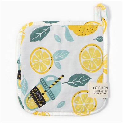 Прихватка Этель «Лимонад» 19×19 см, хлопок, сатин, 110 г/м²