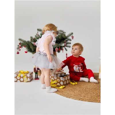 Комбинезон детский «Крошка Я» Happy winter, рост 62-68 см, красный