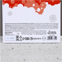 Новогодний подарочный набор косметики «Кайфового Нового года»: гель для душа 250 мл и мочалка для тела, Чистое счастье