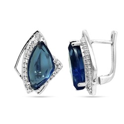 Серьги из серебра танзанит выращ., Моде