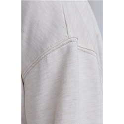 Свободный свитшот с принтом и разрезами из эластичного футера двухнитки без начеса VILATTE, 1228148