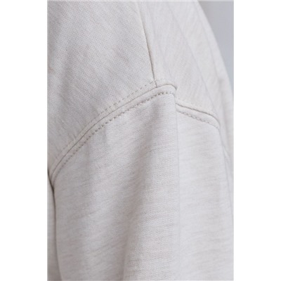 Свободный свитшот с принтом и разрезами из эластичного футера двухнитки без начеса VILATTE, 1228148