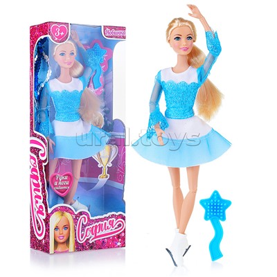 Кукла София 29 см, фигуристка (в комплекте: расческа, коньки, лента) в коробке