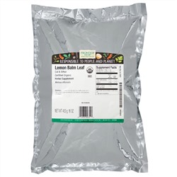 Frontier Natural Products, Органический нарезанный и просеянный лист лимонной мелиссы, 16 унций (453 г)