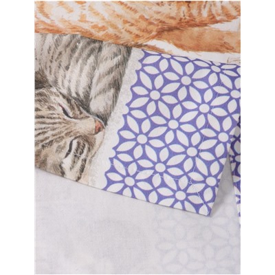 Скатерть «Этель. Уютные коты», 180×147 см, 100% хлопок, саржа 190 г/м²