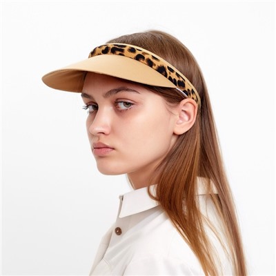 Козырёк женский MINAKU Leopard, коричневый, размер 56-58