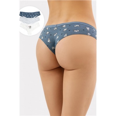 Трусы женские 412247-3 (Еноты на сером)