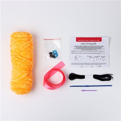 Набор для вязания крючком. Амигуруми: мягкая игрушка своими руками «Кошечка Ася», 18 см