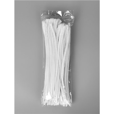 Синельная проволока, набор 100 шт, размер 1 шт 30х0,8 см, цвет белый