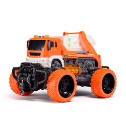 Машина "Эко-мусоровоз" 1:16 (свет, звук) в коробке (цвет оранжевый)