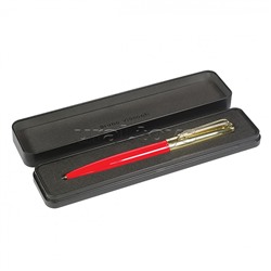 Ручка "Napoli" в металлическом Premium футляре, 1,0 мм, синяя (корпус красн и зол, футляр черный)