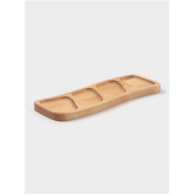 Менажница прямоугольная Доляна, 30×10×1.8 см, 4 секции, дерево берёза