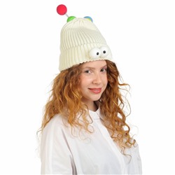 Карнавальная шапка «Глазастик» с рожками р-р 56-58, белая