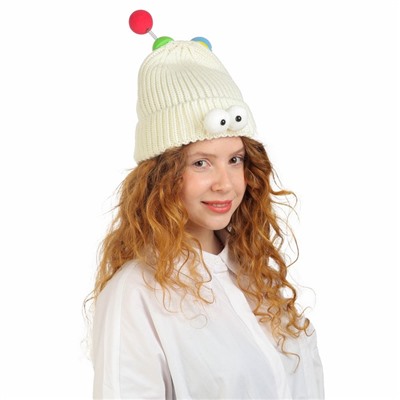 Карнавальная шапка «Глазастик» с рожками р-р 56-58, белая