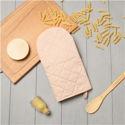 Варежка-прихватка «Этель» Kitchen, бежевая, 15×28 см, саржа, 100% хлопок