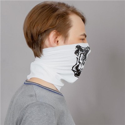 Бандана-труба LUCOSA SILK WHITE SKULL, П-019/2