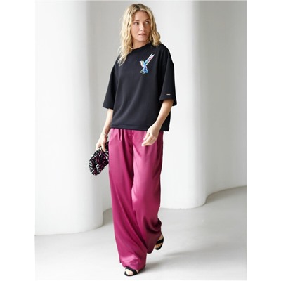 Футболка из эластичного футера с авторским принтом