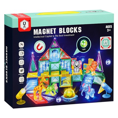 Конструктор магнитный "Животные африки" (64 дет.)