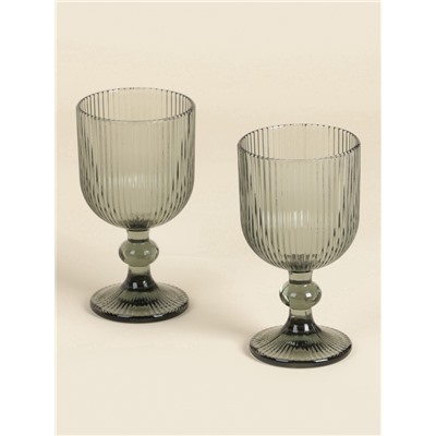 Бокалы для вина SL Home «Модерн», 250 мл, 8×14.5 см, набор 2 шт., стекло, графитовые