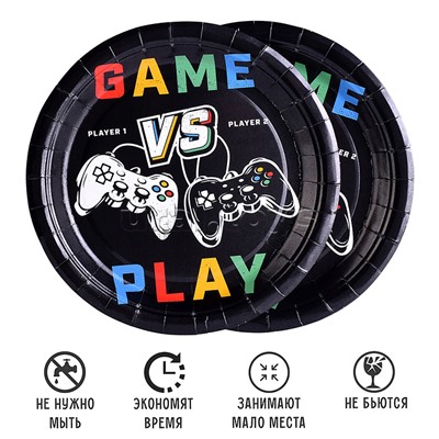 Набор посуды одноразовой "Игра" тарелки (10 шт)