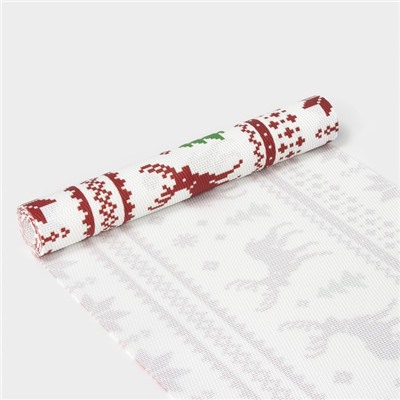 Дорожка на стол Доляна «Новый год», 180×30 см, белая