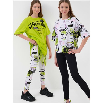 Брюки трикотажные для девочек (легинсы), 2 пары в комплекте