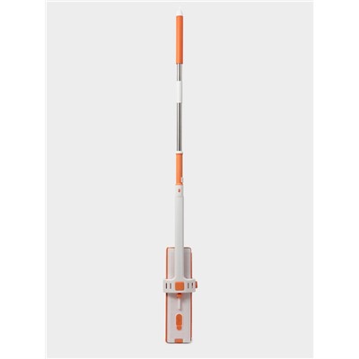 Швабра с отжимом, водосгоном и щёткой Raccoon, 2 насадки из микрофибры 42×11.5 см, стальная ручка 134 см