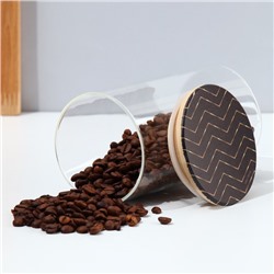 Банка стеклянная для хранения сыпучих продуктов и круп «Геометрия», 700 мл