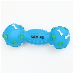 Игрушка для собак «Гантель 500 kg», 17.5 см, пищащая, винил, голубая