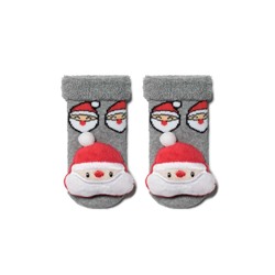 Носки детские Conte-Kids Махровые новогодние носочки &quot;Санта-Клаус&quot; для самых маленьких, 19С-79СП сер
