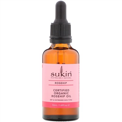 Sukin, Certified Organic Rosehip Oil, Rosehip, 1.69 fl oz (50 ml)