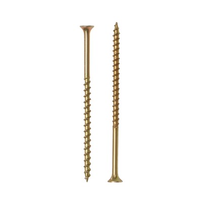 Саморез 4.2×89(90) мм ТУНДРА PREMIUM, потай, крупная резьба, шлиц PH, желтый цинк, 1 кг