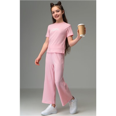 Летний костюм для девочки в рубчик-лапша Happyfox