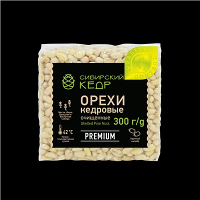 Ядро кедрового ореха / Брикет / Премиум / 300 г / калибр 750 / Сибирский кедр