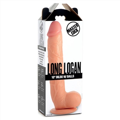 Телесный фаллоимитатор-гигант на присоске Long Logan 10’’ Dildo with Balls - 27,4 см.