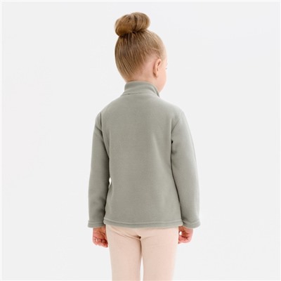 Джемпер детский флисовый MINAKU, зелёно-серый, размер 116-122 см