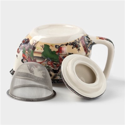 Заварочный чайник «Беседа», 350 мл, металлическое сито, керамика, белый