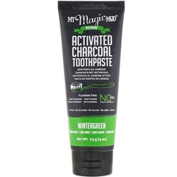 My Magic Mud, Отбеливающая зубная паста с активированным углем, без фтора, грушанка, 113 г