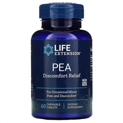 Life Extension, ПЭА для снятия дискомфорта, 60 жевательных таблеток