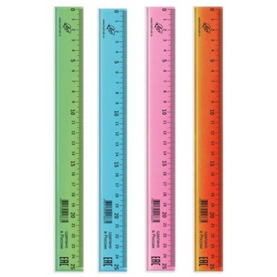 Линейка пластиковая 25 см непрозрач. ассорти пастель 32С 2116-08 Луч