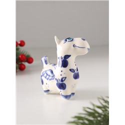 Фигурка фарфор «Конь Пегас», кобальт, 8 см