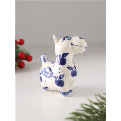 Фигурка фарфор «Конь Пегас», кобальт, 8 см