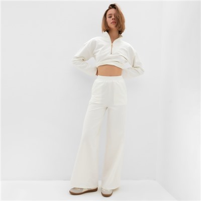 Костюм женский (джемпер, брюки) MINAKU: Casual Collection, размер 50, цвет экрю