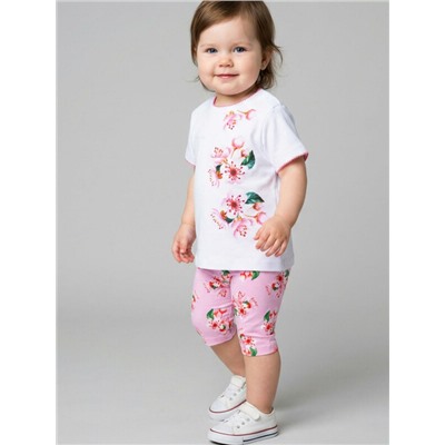 Комплект детский трикотажный для девочек: джемпер (футболка), брюки (легинсы укороченные)