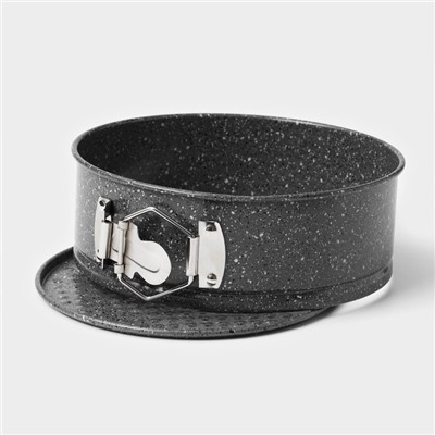 Форма для выпечки Доляна «Мрамор», 17×7 см, съёмное дно, антипригарное покрытие, серая