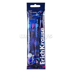 Набор из 4 ручек шариковых Neo® Stick Cyber Game 0.7, Super Glide Technology, цвет чернил синий