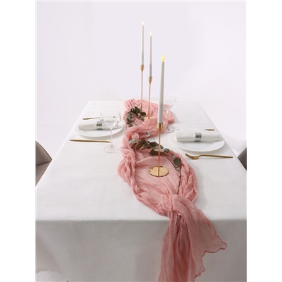 Дорожка на стол «Этель», розовая, 90×300 см