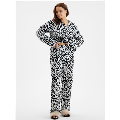 Пижама женская (рубашка, брюки) KAFTAN «Муслин: leopard», размер 48-50